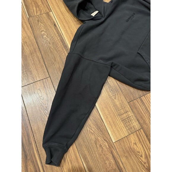 Fear of God Essentials Stretch Limo Black Pullover Hoodie Size Medium - Picture 4 of 11